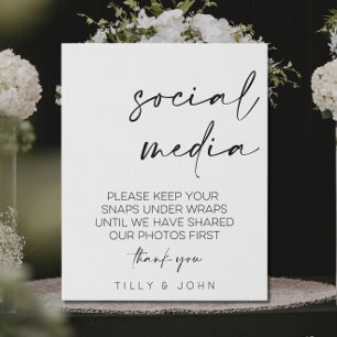 No Social Media Sharing Minimalist Wedding Sign