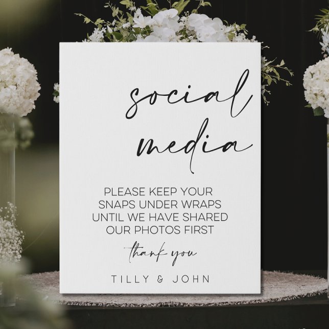 No Social Media Sharing Minimalist Wedding Sign (Creator Uploaded)