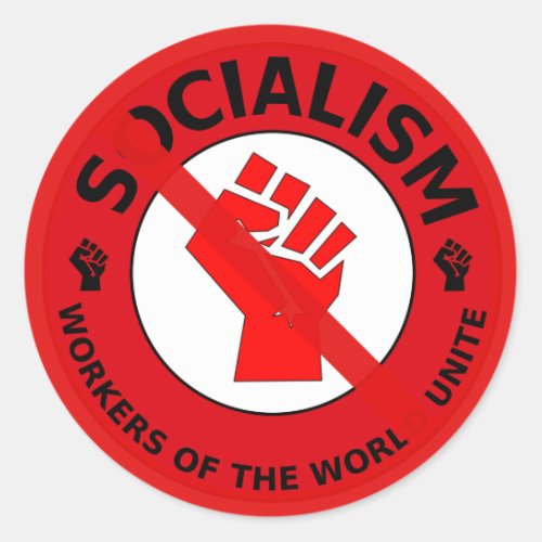No Socialism Classic Round Sticker