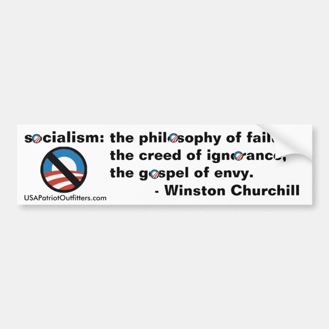 No Socialism - Winston Churchill definition 1.0 Bumper Sticker (Front)
