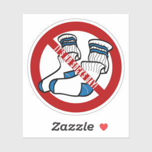 No Socks Day Sticker