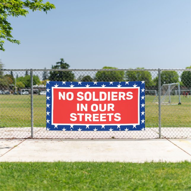 No Soldiers In Our Streets Protest Banner (Insitu)
