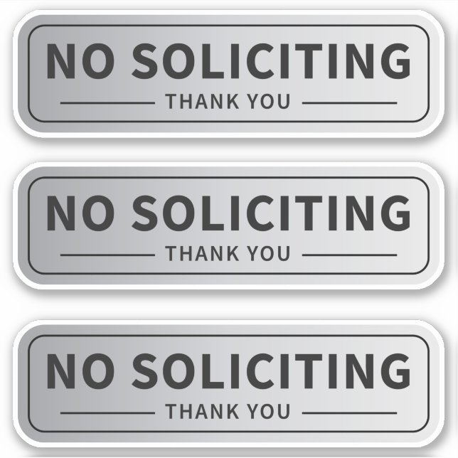 No Solicitation Sign Pack of 3 Sticker (Front)
