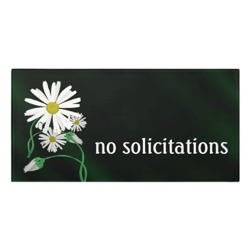 No Solicitations Daisy Door Sign