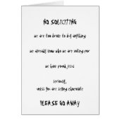 No Soliciting (Front)