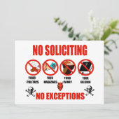 No Soliciting (Standing Front)
