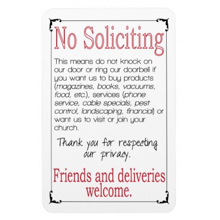 No Soliciting 4x6" Magnet