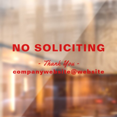 No Soliciting Business Sign Window Cling