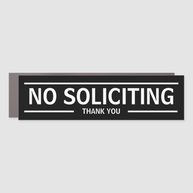 NO SOLICITING CAR MAGNET (Front)