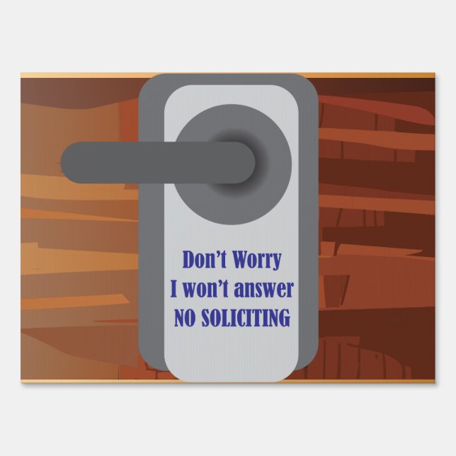 No Soliciting - Door Handle Sign (Front)