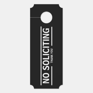 NO SOLICITING DOOR HANGER