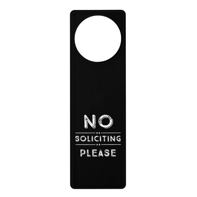 No Soliciting Door Hanger (Front)