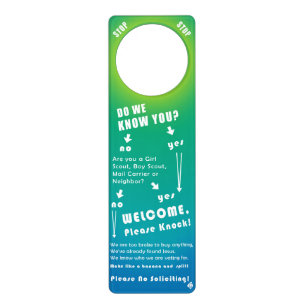 No Soliciting Door Hanger, flow chart Door Hanger