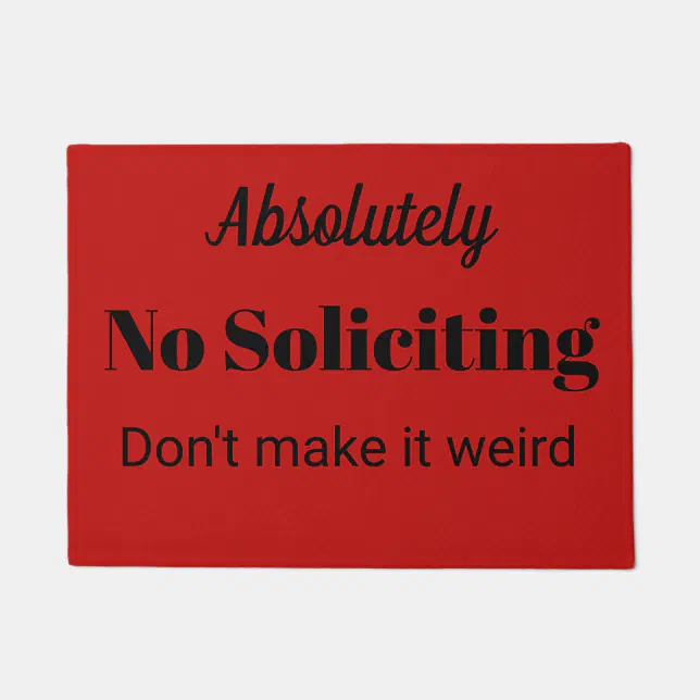 No Soliciting Door Mat | Zazzle