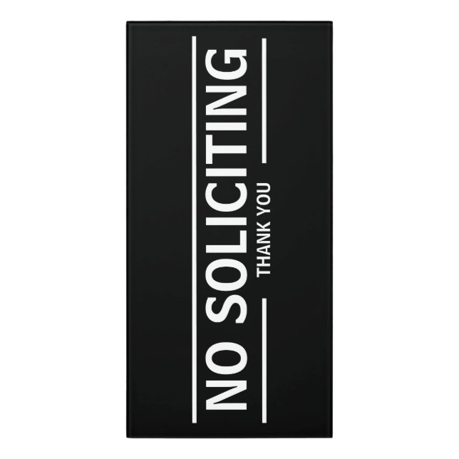 NO SOLICITING DOOR SIGN (Classic Front Vert)