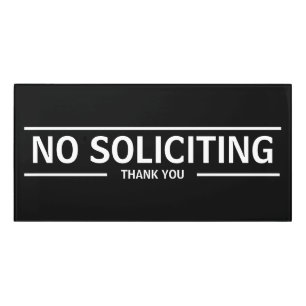NO SOLICITING DOOR SIGN