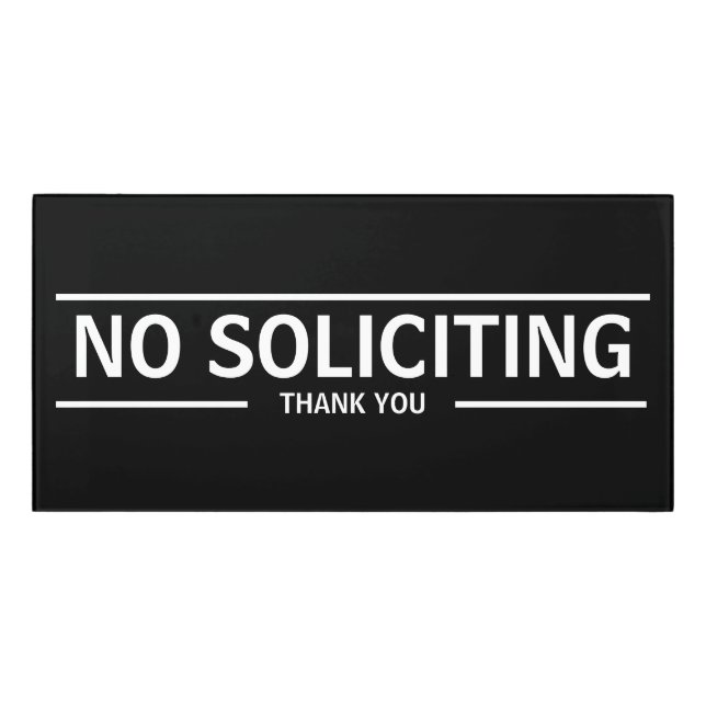 NO SOLICITING DOOR SIGN (Classic Front)