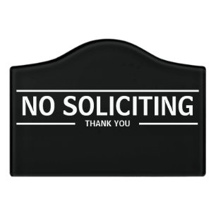 NO SOLICITING DOOR SIGN