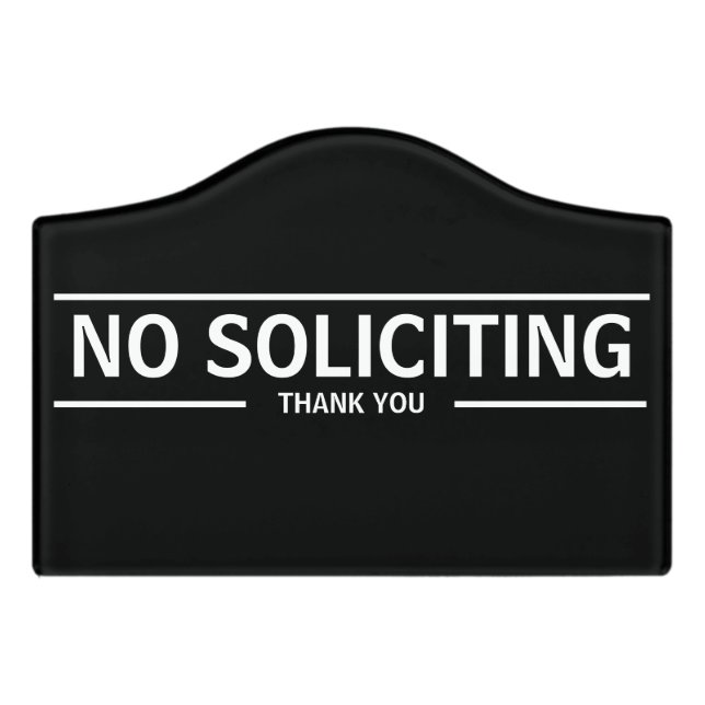NO SOLICITING DOOR SIGN (Small Crest Front)