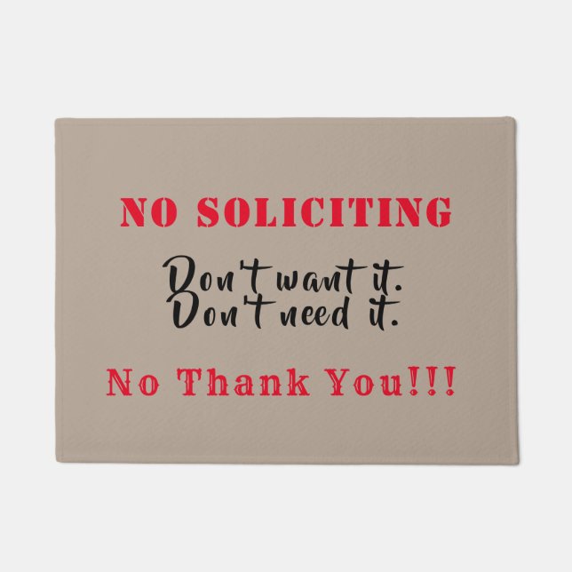 No Soliciting Doormat (Front)