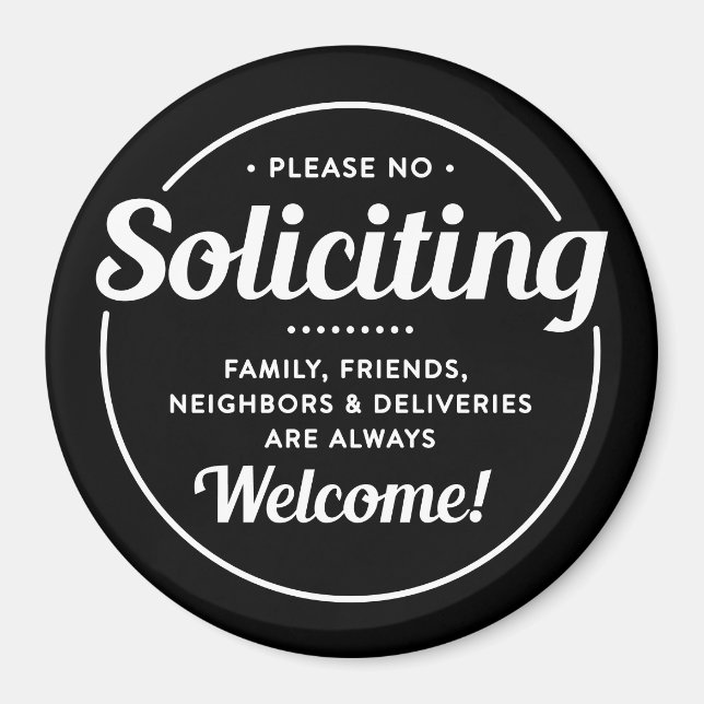 No Soliciting (edit colors) Front Door Entrance Magnet (Front)