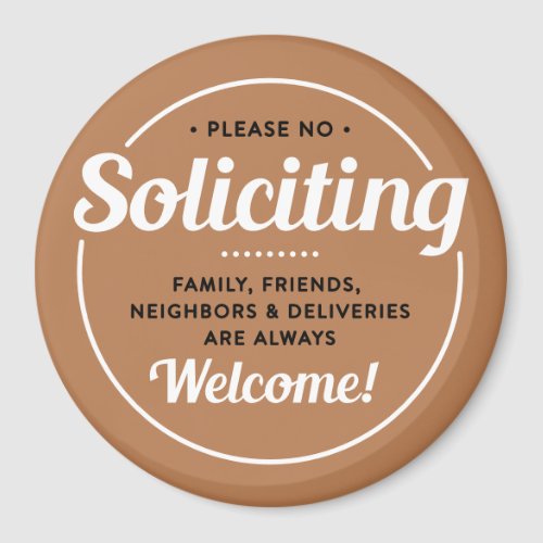 No Soliciting edit colors Front Door Entrance Magnet