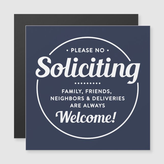 No Soliciting (edit colors) Magnetic Card (Front/Back)