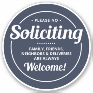 No Soliciting (Editable) Front Door 4" Vinyl Sticker