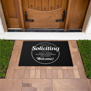 No Soliciting (Editable) Front Door Entrance Doormat