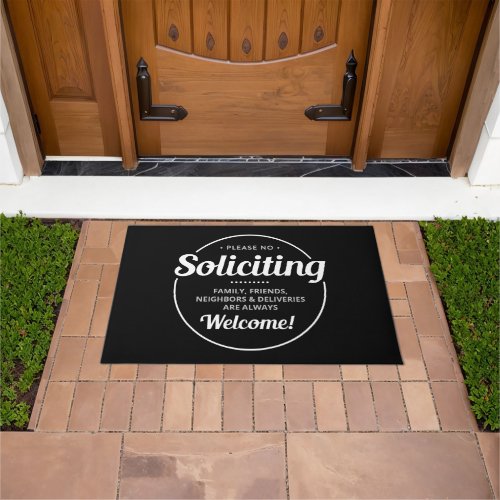 No Soliciting Editable Front Door Entrance Doormat