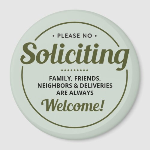 No Soliciting editable Front Door Entrance Magnet