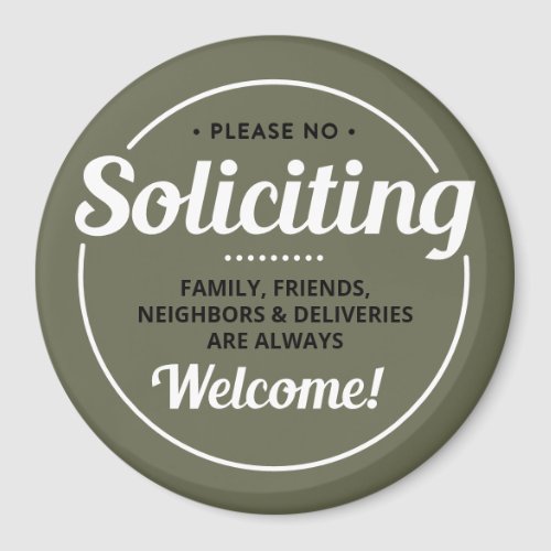 No Soliciting editable Front Door Entrance Magnet