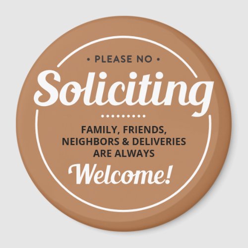 No Soliciting editable Front Door Entrance Magnet