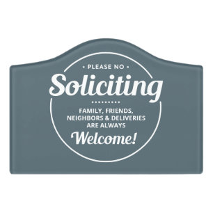 No Soliciting (editable) Front Entrance Welcome Door Sign