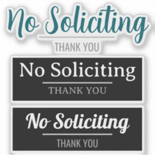 No Soliciting Front Door Sign Sticker