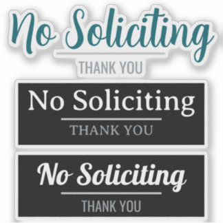 No Soliciting Front Door Sign Sticker