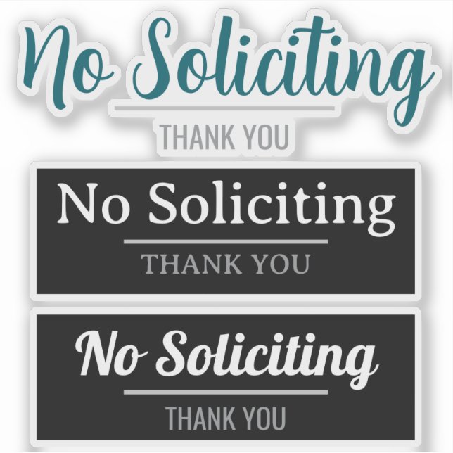 No Soliciting Front Door Sign Sticker (Front)