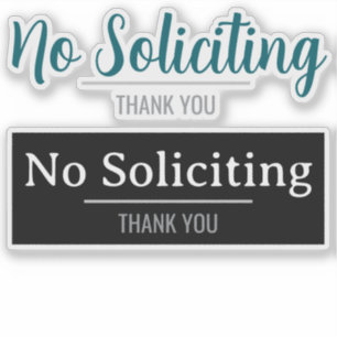 No Soliciting Front Door Sign Sticker