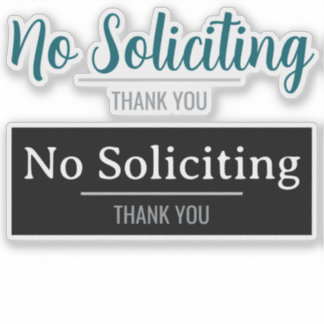 No Soliciting Front Door Sign Sticker