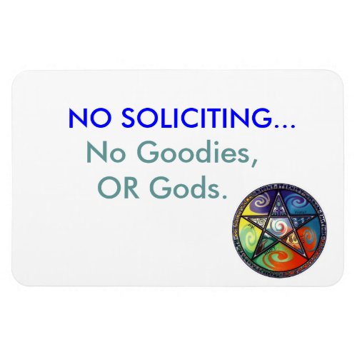 No Soliciting magnet with Pentacle Magnet