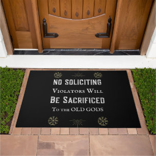 No Soliciting Old Gods Doormat Funny Welcome Mat