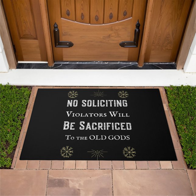 No Soliciting Old Gods Doormat Funny Welcome Mat (Outdoor)