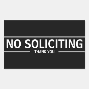 NO SOLICITING RECTANGULAR STICKER