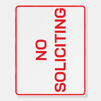 No Soliciting Shop Window Sign