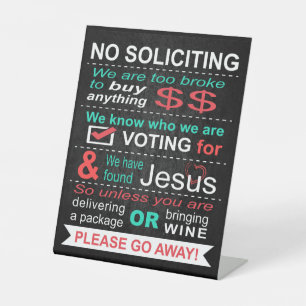 No Soliciting sign