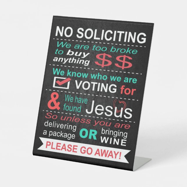 No Soliciting sign (Front)