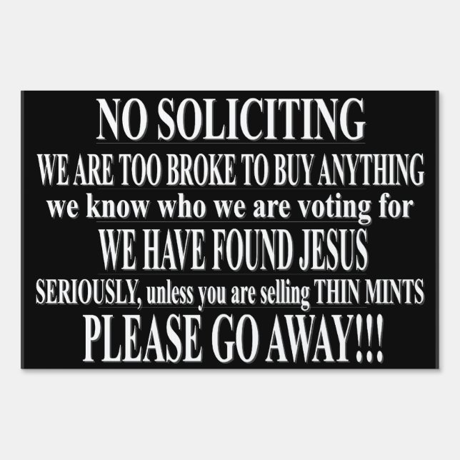 NO SOLICITING SIGN (Front)