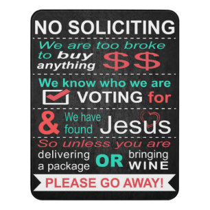 No Soliciting Sign