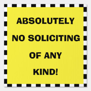 No Soliciting Sign