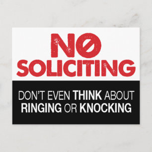 No Soliciting Sign - Don't Ring or Knock Postcard